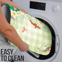 Hawaii And Japan Bathroom Set Plumeria Lei With Koi Fish Green - Polynesian Pride