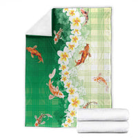 Hawaii And Japan Blanket Plumeria Lei With Koi Fish Green - Polynesian Pride