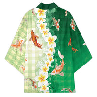 Hawaii And Japan Kimono Plumeria Lei With Koi Fish Green - Polynesian Pride