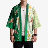 Hawaii And Japan Kimono Plumeria Lei With Koi Fish Green - Polynesian Pride
