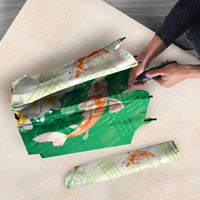 Hawaii And Japan Umbrella Plumeria Lei With Koi Fish Green - Polynesian Pride