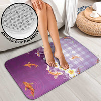 Hawaii And Japan Bathroom Set Plumeria Lei With Koi Fish Purple - Polynesian Pride