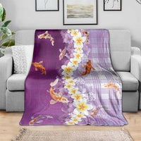 Hawaii And Japan Blanket Plumeria Lei With Koi Fish Purple - Polynesian Pride