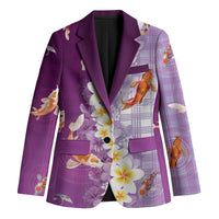 Hawaii And Japan Blazer Plumeria Lei With Koi Fish Purple - Polynesian Pride