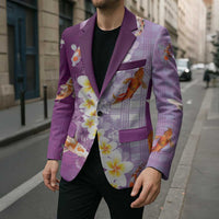 Hawaii And Japan Blazer Plumeria Lei With Koi Fish Purple - Polynesian Pride