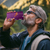 Hawaii And Japan 4 in 1 Can Cooler Tumbler Plumeria Lei With Koi Fish Purple - Polynesian Pride