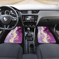 Hawaii And Japan Car Mats Plumeria Lei With Koi Fish Purple - Polynesian Pride