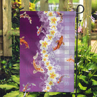 Hawaii And Japan Garden Flag Plumeria Lei With Koi Fish Purple - Polynesian Pride