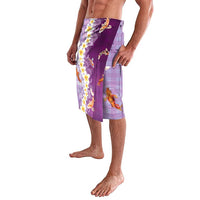 Hawaii And Japan Lavalava Plumeria Lei With Koi Fish Purple - Polynesian Pride