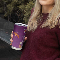 Hawaii And Japan Tumbler Cup Plumeria Lei With Koi Fish Purple - Polynesian Pride