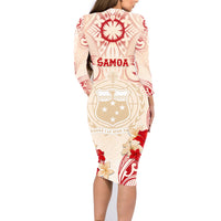 Siva Samoa Family Matching Long Sleeve Bodycon Dress and Hawaiian Shirt Samoan Taupou With Polynesian Pattern LT05 - Polynesian Pride