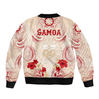Siva Samoa Sleeve Zip Bomber Jacket Samoan Taupou With Polynesian Pattern LT05 - Polynesian Pride