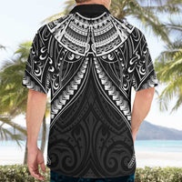 New Zealand Morepork Hawaiian Shirt Maori Pattern Black