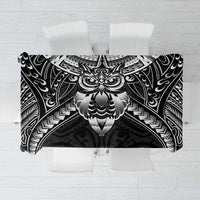 New Zealand Morepork Tablecloth Maori Pattern Black LT05 Black - Polynesian Pride