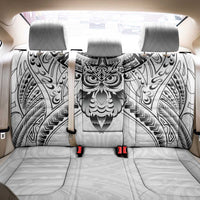 New Zealand Morepork Back Car Seat Cover Maori Pattern White LT05 - Polynesian Pride