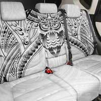 New Zealand Morepork Back Car Seat Cover Maori Pattern White LT05 - Polynesian Pride