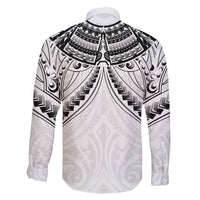 New Zealand Morepork Family Matching Off Shoulder Short Dress and Hawaiian Shirt Maori Pattern White