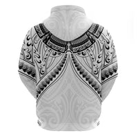 New Zealand Morepork Hoodie Maori Pattern White