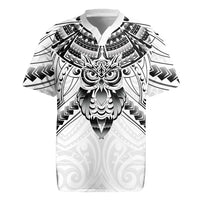 New Zealand Morepork Rugby Jersey Maori Pattern White LT05 White - Polynesian Pride
