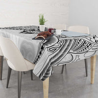New Zealand Morepork Tablecloth Maori Pattern White LT05 - Polynesian Pride