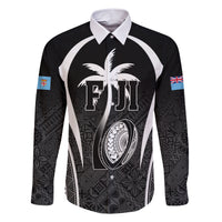 Custom Fiji Rugby Family Matching Short Sleeve Bodycon Dress and Hawaiian Shirt Fijian Warrior Black