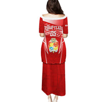 Custom Tonga Rugby Puletasi Kupesi Ngatu Pattern LT05 - Polynesian Pride