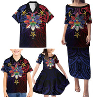 Haiti Philippines Family Matching Puletasi and Hawaiian Shirt Haitian Coat Of Arms With Filipino Sun LT05 - Polynesian Pride