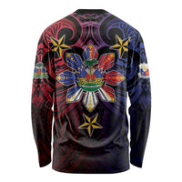 Haiti Philippines Long Sleeve Shirt Haitian Coat Of Arms With Filipino Sun LT05 - Polynesian Pride