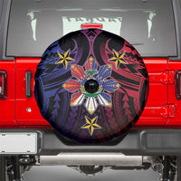 Haiti Philippines Spare Tire Cover Haitian Coat Of Arms With Filipino Sun LT05 - Polynesian Pride