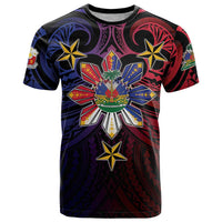 Haiti Philippines T Shirt Haitian Coat Of Arms With Filipino Sun LT05 Black - Polynesian Pride
