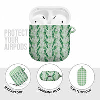 Hawaii Ti Leaf Maile Tuberose Lei AirPods Case With Hanalei Leaf Green LT05 - Polynesian Pride