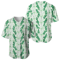 Hawaii Ti Leaf Maile Tuberose Lei Baseball Jersey With Hanalei Leaf Green LT05 - Polynesian Pride