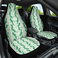 Hawaii Ti Leaf Maile Tuberose Lei Car Seat Cover With Hanalei Leaf Green LT05 One Size Green - Polynesian Pride