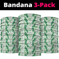 Hawaii Ti Leaf Maile Tuberose Lei Neck Gaiter With Hanalei Leaf Green LT05 package One Size: 25*50cm Green - Polynesian Pride