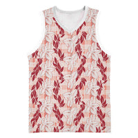Hawaii Ti Leaf Maile Tuberose Lei Basketball Jersey With Hanalei Leaf Red LT05 Unisex Red - Polynesian Pride