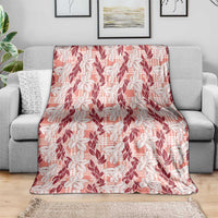 Hawaii Ti Leaf Maile Tuberose Lei Blanket With Hanalei Leaf Red LT05 - Polynesian Pride