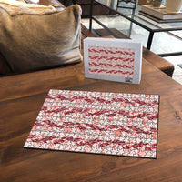 Hawaii Ti Leaf Maile Tuberose Lei Puzzle With Hanalei Leaf Red LT05 - Polynesian Pride
