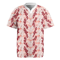 Hawaii Ti Leaf Maile Tuberose Lei Rugby Jersey With Hanalei Leaf Red LT05 Red - Polynesian Pride