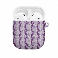 Hawaii Ti Leaf Maile Tuberose Lei AirPods Case With Hanalei Leaf Purple LT05 Purple - Polynesian Pride
