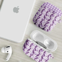 Hawaii Ti Leaf Maile Tuberose Lei AirPods Case With Hanalei Leaf Purple LT05 - Polynesian Pride