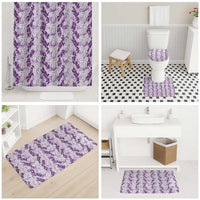 Hawaii Ti Leaf Maile Tuberose Lei Bathroom Set With Hanalei Leaf Purple LT05 - Polynesian Pride