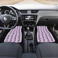 Hawaii Ti Leaf Maile Tuberose Lei Car Mats With Hanalei Leaf Purple LT05 Set 2pcs - Front Purple - Polynesian Pride