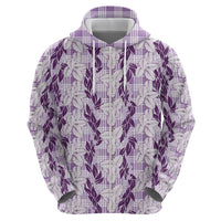 Hawaii Ti Leaf Maile Tuberose Lei Hoodie With Hanalei Leaf Purple LT05 - Polynesian Pride
