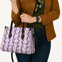 Hawaii Ti Leaf Maile Tuberose Lei Leather Bag With Hanalei Leaf Purple LT05 - Polynesian Pride