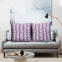 Hawaii Ti Leaf Maile Tuberose Lei Pillow Cover With Hanalei Leaf Purple LT05 - Polynesian Pride