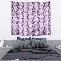 Hawaii Ti Leaf Maile Tuberose Lei Tapestry With Hanalei Leaf Purple LT05 - Polynesian Pride