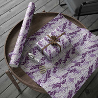 Hawaii Ti Leaf Maile Tuberose Lei Wrapping Paper With Hanalei Leaf Purple LT05 - Polynesian Pride