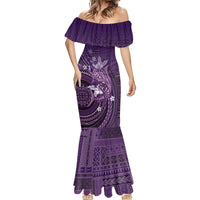 Samoa Tatau Marlin Mermaid Dress With Siapo Motifs Violet