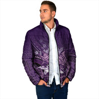 Samoa Tatau Marlin Padded Jacket With Siapo Motifs Violet LT05 - Polynesian Pride