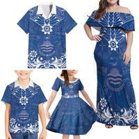 Wikin te Taetae ni Kiribati Family Matching Off Shoulder Maxi Dress and Hawaiian Shirt Pacific Tapa Pattern LT05 - Polynesian Pride